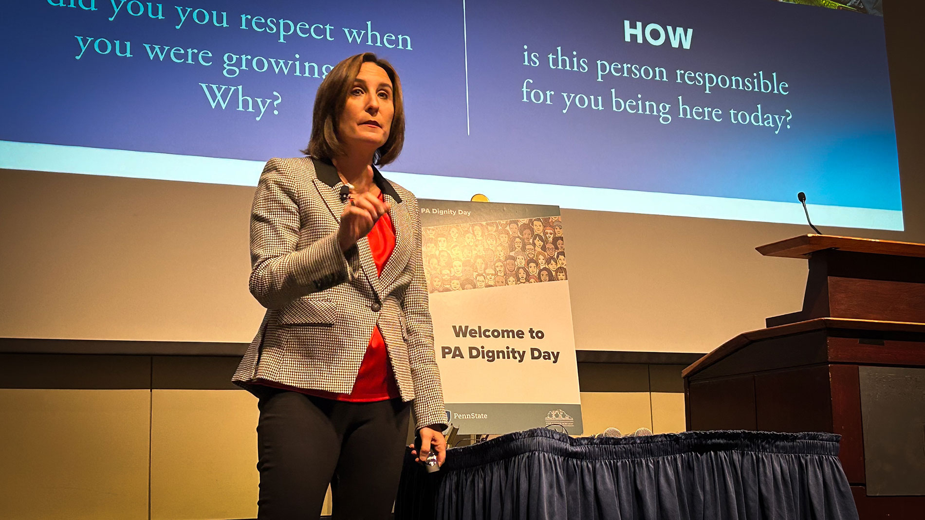 Rosalind Wiseman speaking at PA Dignity Day 2024